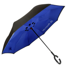 impression de logo promotionnel en gros parapluie anti-vent inversé